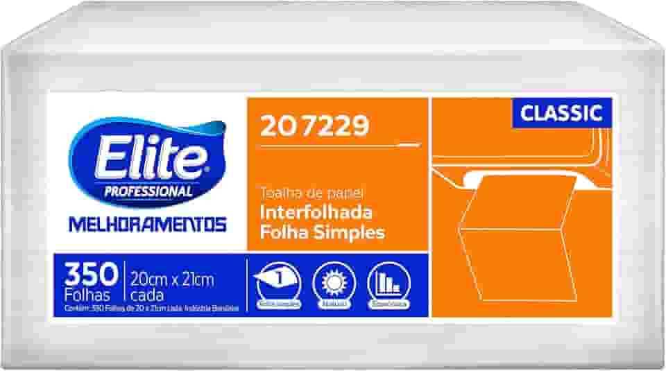 PAPEL TOALHA INTERFOLHADO FOLHA SIMPLES ELITE CLASSIC COM 350 FOLHAS, Elite Professional