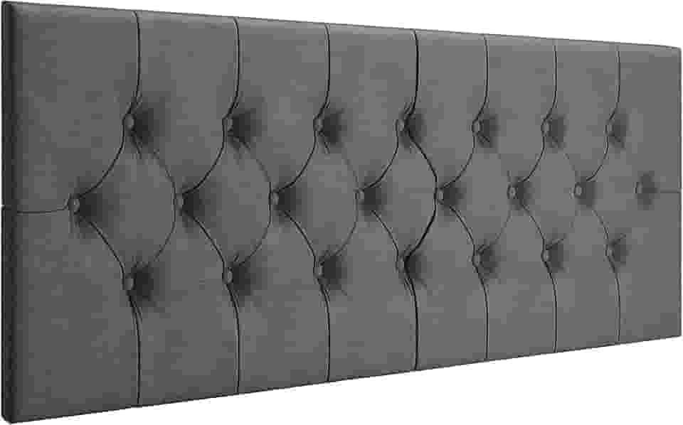 Cabeceira Estofada Captonê Suspensa Para Cama Box Casal 1,40 Suede (Grafite)