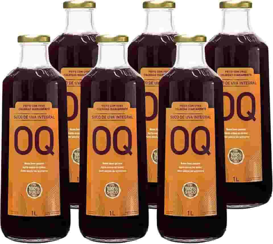 Suco de Uva Integral OQ Sem Adição de Açúcar e Conservantes (1 Litro - Pack 6)