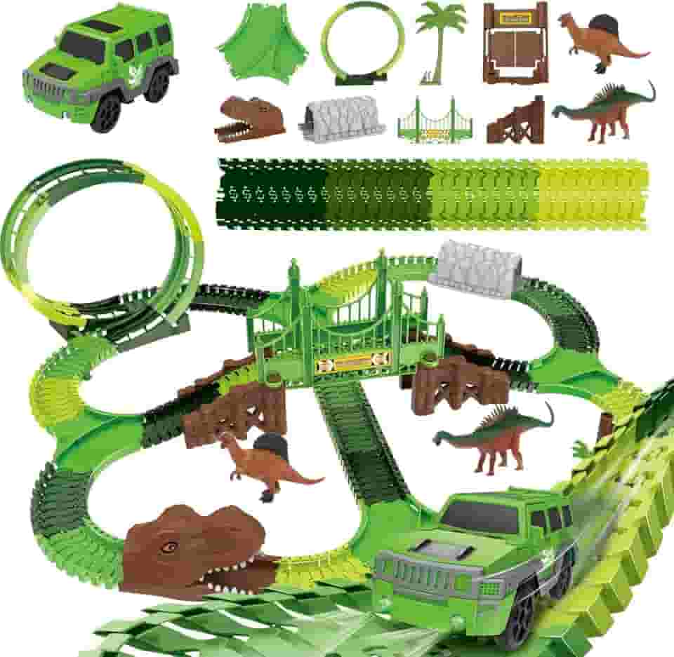 Pista Dinossauro Carrinhos com Looping Radical Túnel Brinquedo Luz e Som 92 Peças (217)