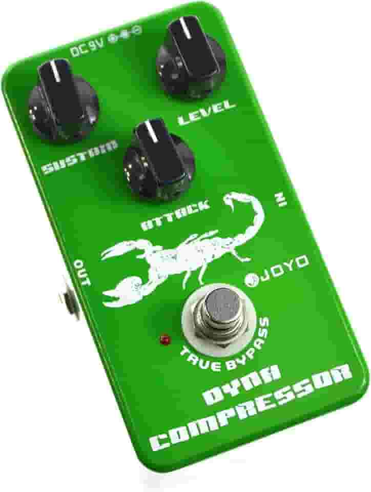 JOYO Pedal de efeito de guitarra compressor dinâmico JF-10 – True Bypass, DC 9V e bateria suportada
