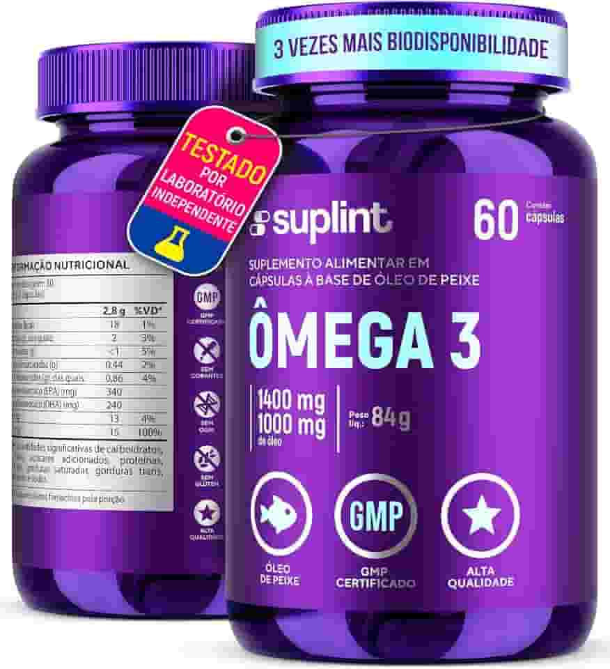 Suplemento Ômega 3 1400 MG per capsula 1000 MG Omega 3 com Vitamina E | Suporte ao Sistema Imunológico | Óleo de Peixe com Omega 3 EPA & DHA | Complexo de Óleo Peixe para Homens e Mulheres | 60 Cápsulas