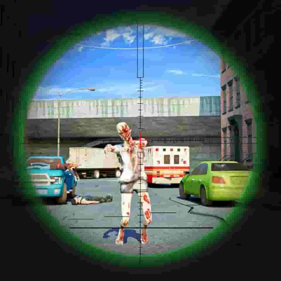 Jogo de tiro offline de atirador de zumbis real