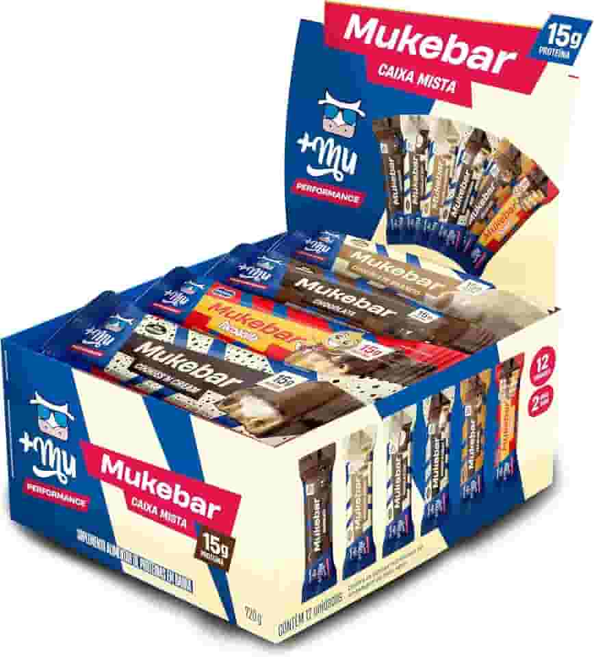 +Mu Barra Proteina Mukebar Sabor Misto - Display 12 unidades - 720g