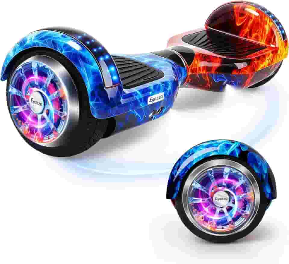 Egazza K5 Hoverboard Dança do Gelo e Fogo, Scooter de Equilíbrio 6,5” com Bluetooth e Luzes LED para Crianças e Adolescentes