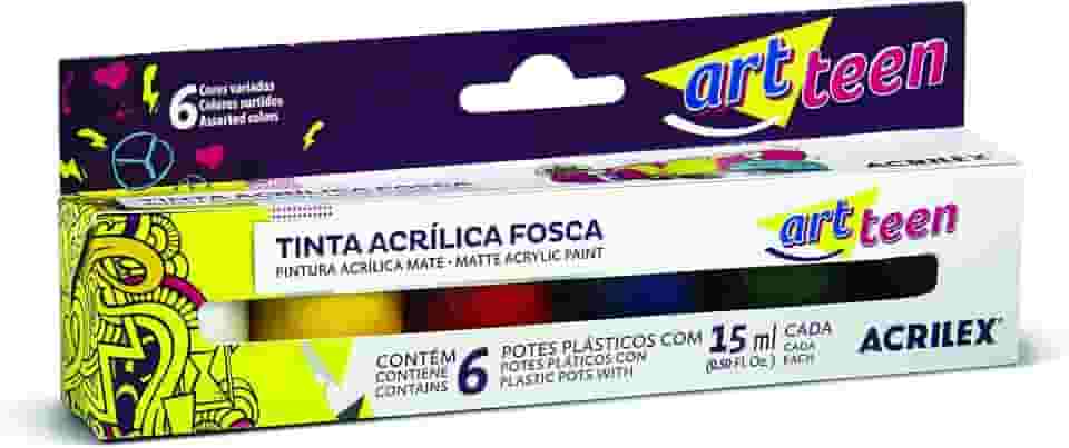 Acrílica Fosca Conjunto com 6 Cores, Acrilex, 035060000, Multicor