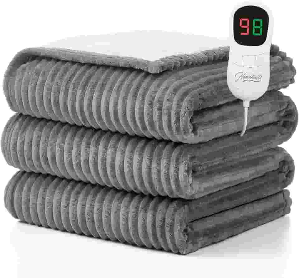 HomeMate Cobertor elétrico aquecido – 127 cm x 152 cm cobertor de aquecimento 4 horas de desligamento automático 5 níveis de calor cobertor de calor proteção contra superaquecimento cobertor aquecedor