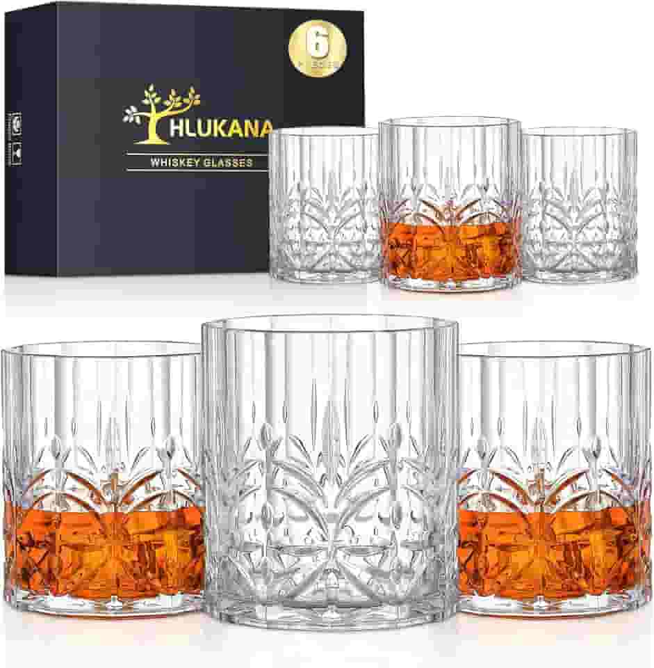 Conjunto de 6 copos de uísque de plástico inquebráveis, copos antiquados de 400 ml, para coquetel escocês, rum, bourbon, vodka, licor, presentes exclusivos para homens, reutilizáveis,