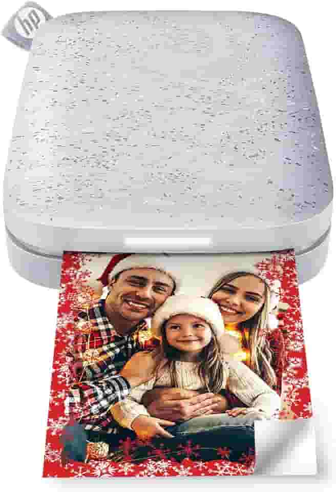 HP Sprocket — Impressora fotográfica instantânea portátil de 5 x 7,6 cm (Luna Pearl) impressa imagens em papel Zink com suporte adesivo do seu dispositivo iOS e Android