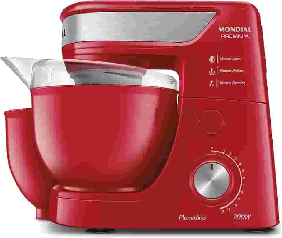 Batedeira Planetária, Mondial, Vermelho/Inox, 700W, 220V - BP-01P-R
