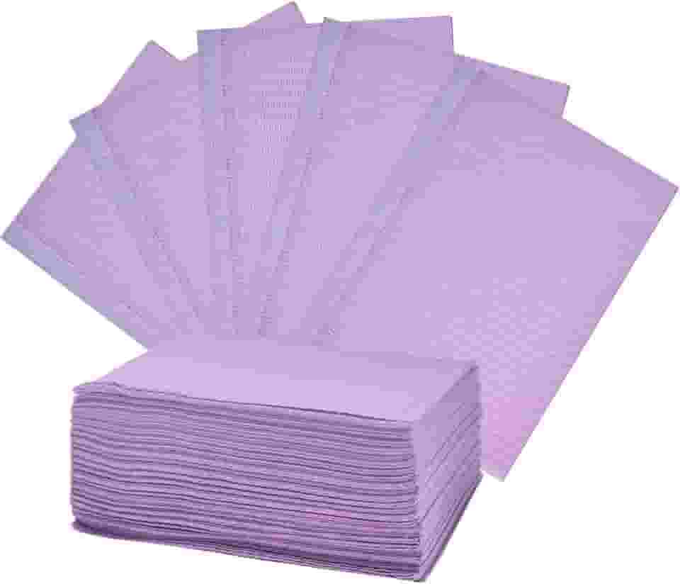 Tapete de unha descartável - 25 peças de toalhas de mesa roxas de arte de unhas à prova d'água 3 folhas de papel almofadas limpas para salão de beleza tatuagem de manicure