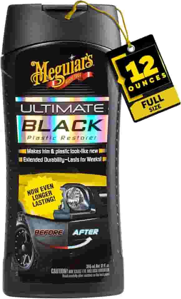Meguiar's Restaurador de plástico preto definitivo - restaura peças de plástico preto e acabamento desbotado enquanto adiciona durabilidade e proteção UV - 340 g