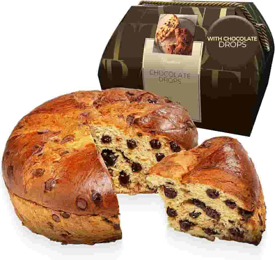 OFNER - Chocolate Drops Premium Genovese Panettone - Traditional Italian Recipe, Soft and Moist Christmas Cake, Christmas Gifts for Mom & Dad - Holiday Cakes, Gourmet Sweet Italian Breads - 1kg/35.3oz