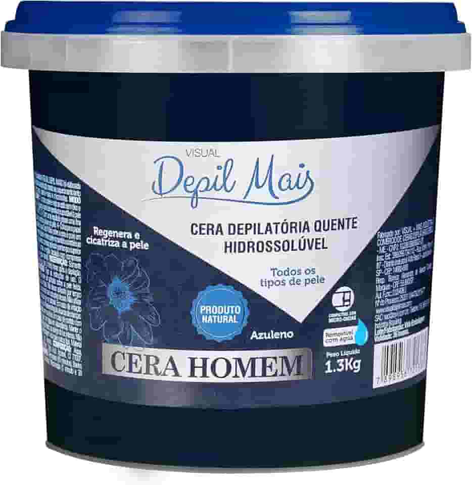 Cera depilatoria quente hidrossoluvel natural e vegana Depil + (Homem, 1300 g)