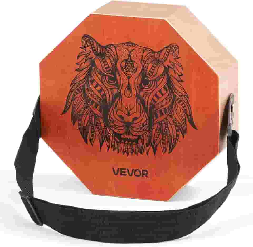 VEVOR Caixa de tambor cajon exclusivo, com cordas internas de guitarra, caixa de percussão de madeira portátil, instrumento musical de tambor de madeira de bétula com alça ajustável, para iniciantes e