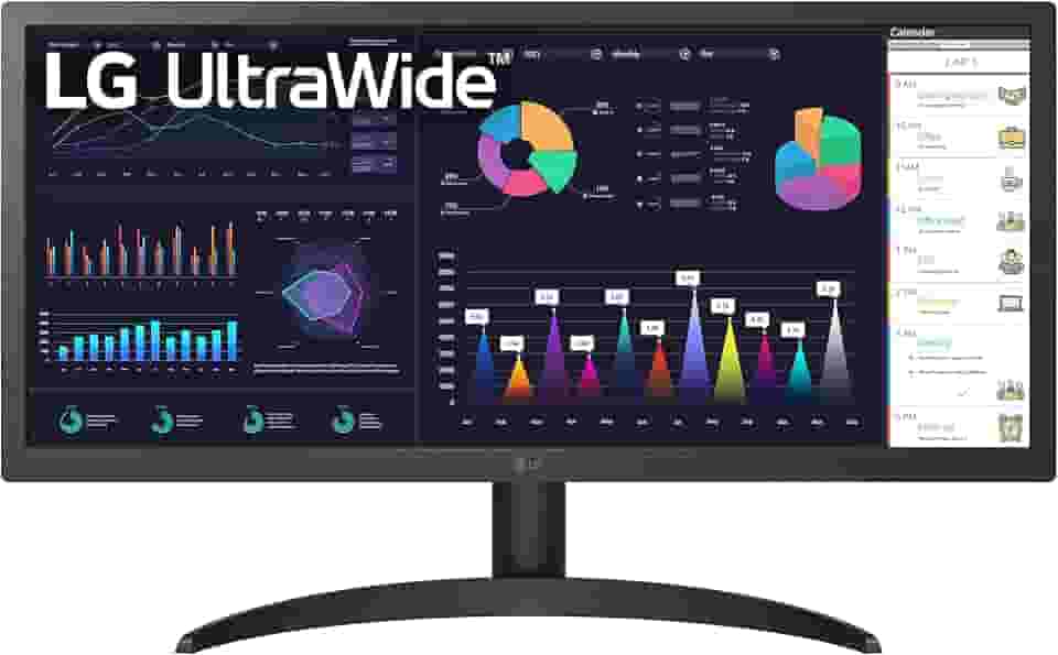 LG Monitor de computador UltraWide FHD 26 polegadas 26WQ500-B, IPS com compatibilidade HDR 10 e AMD FreeSync, preto