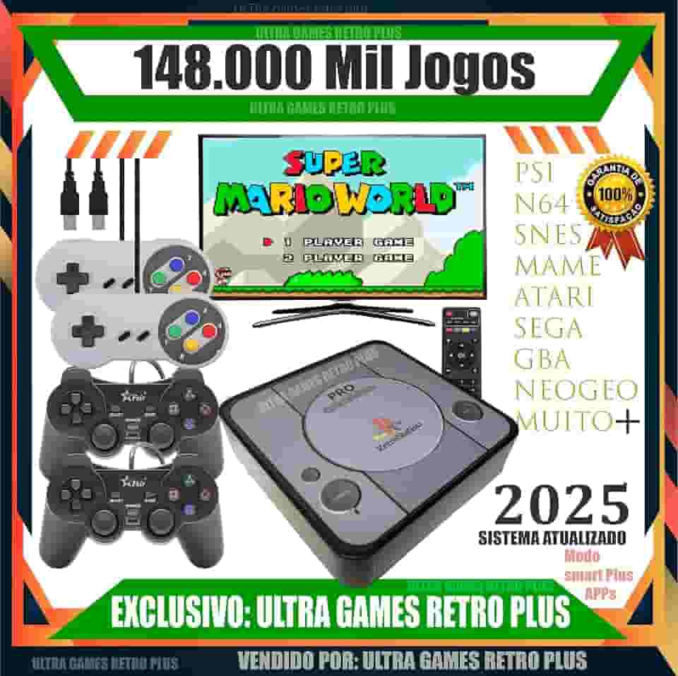 TOYUTOYI Video Game Retro Premium + 114 Mil Jogos + 4 Controles + Atualizado