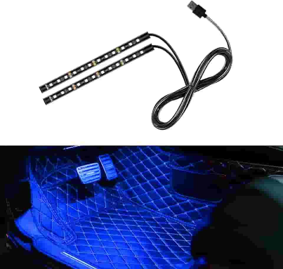 Fita de LED para carro, 24 luzes LED RGB neon para ambiente interno, porta USB de 12 V, luz noturna ambiente sob o painel, acessório de lâmpada decorativa universal para caminhão de carro