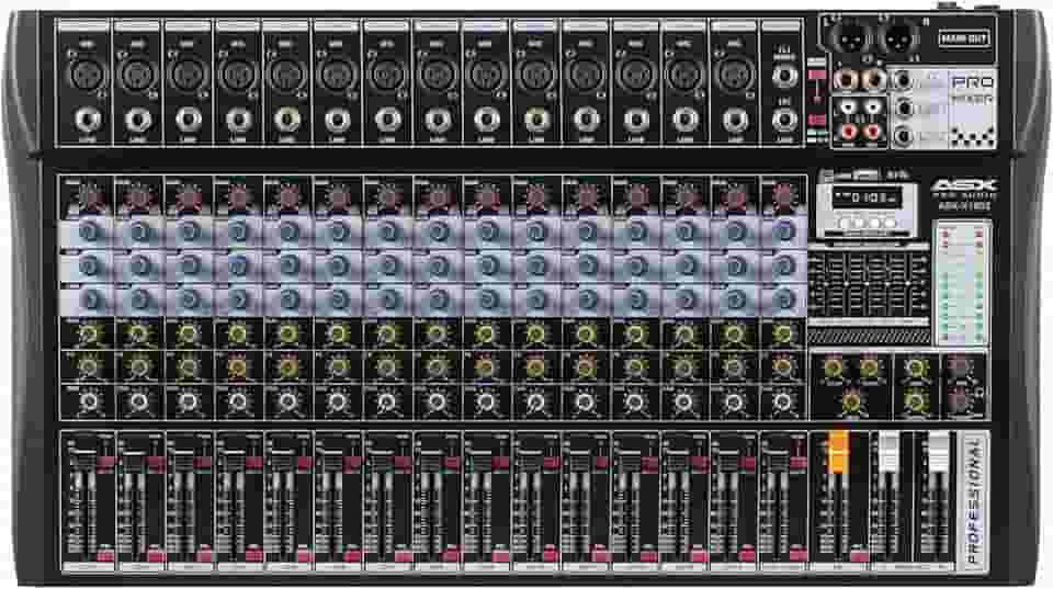 Mesa De Som 16 Canais Asx Com Equalizador Efeito Interface