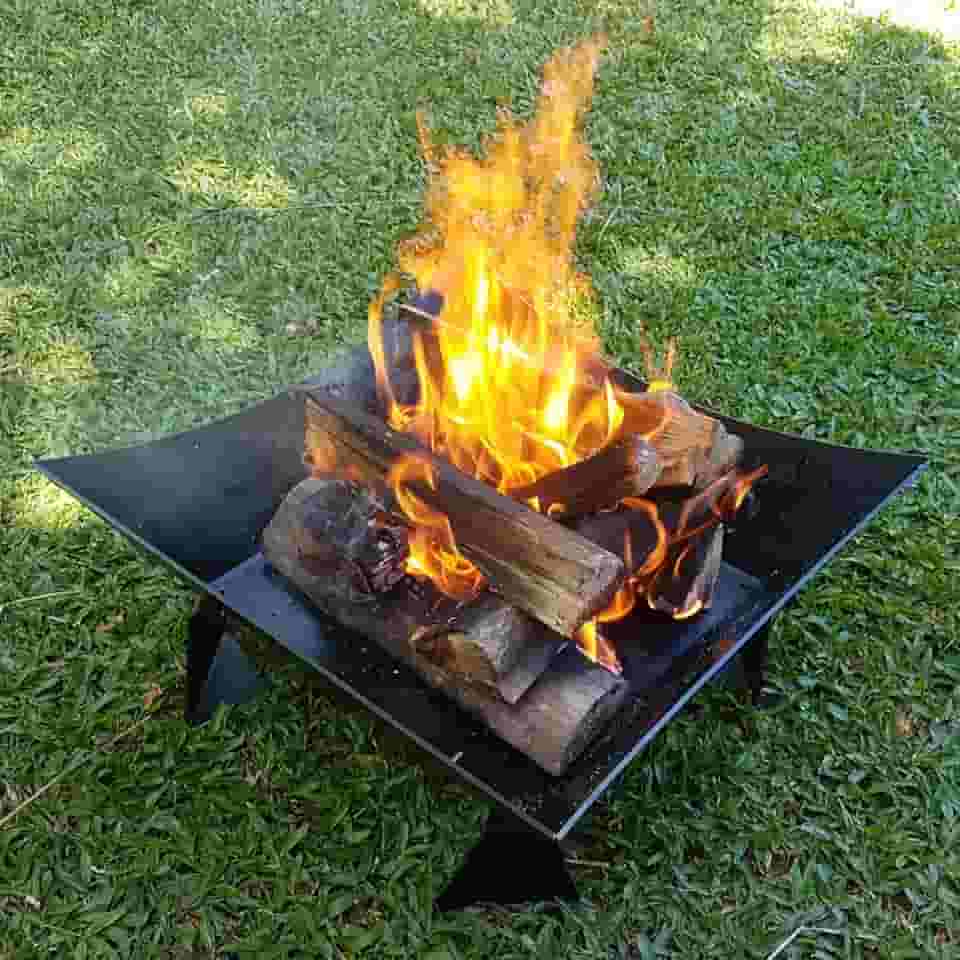 Lareira Quadrada A Lenha Para Área Externa 45cm