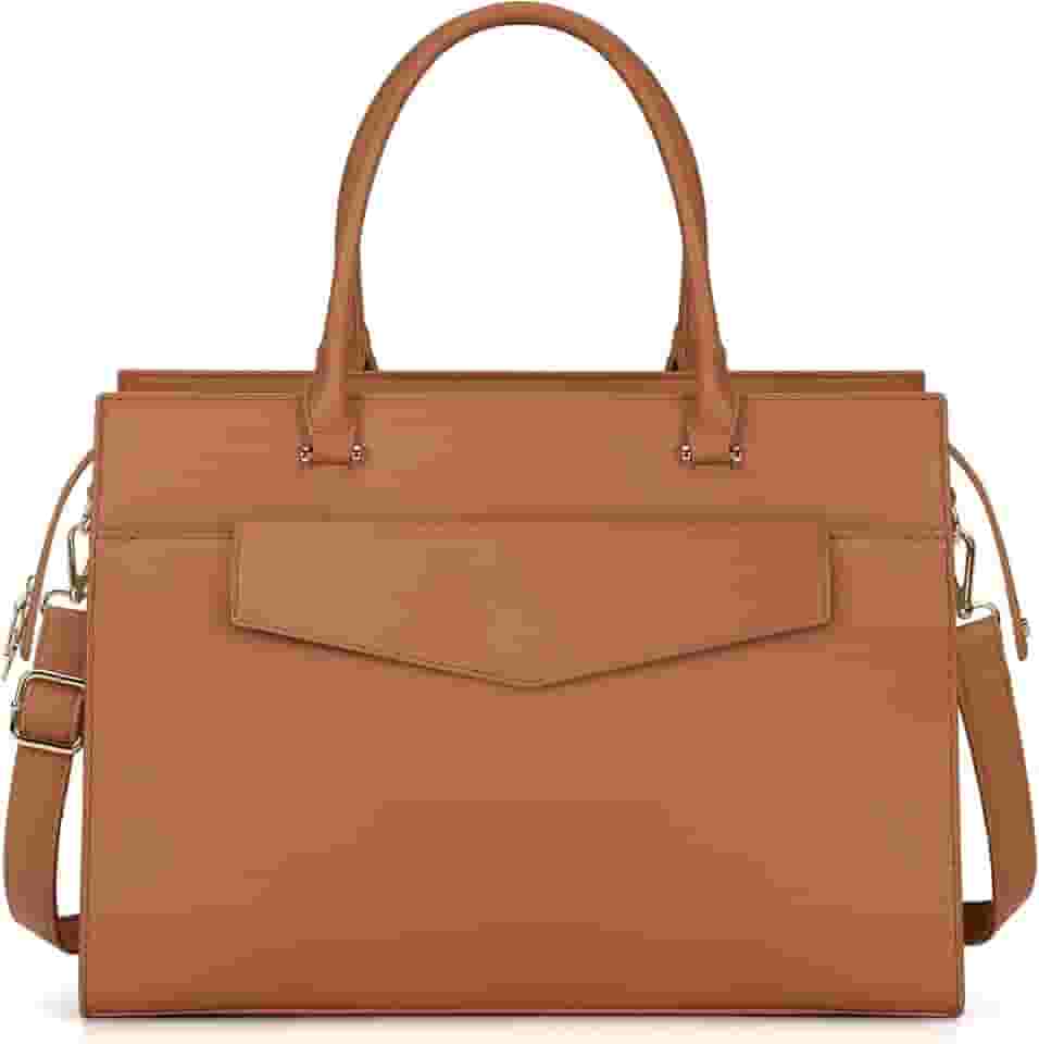 Bolsa para laptop feminina de couro de 15,6 polegadas, conjunto de 2 peças, bolsa grande para computador