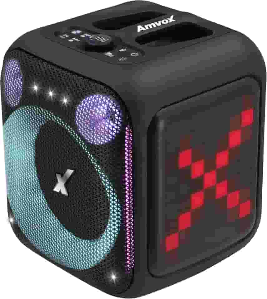 Amvox Caixa de Som Amplificada ACA 410 NEON – 410W RMS, Woofer de 6”, Bluetooth, Iluminação LED, Equalizador, Entrada USB/TF, Bateria de até 4h