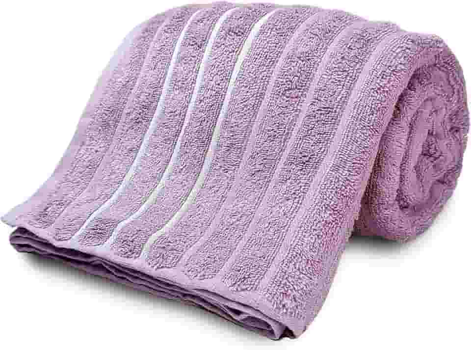 Toalha de Banho Wave em Jacquard 100% Algodão - 70cm x 1,40m - Alta Absorção, Macia e Volumosa, Pré-Lavada e Pré-Encolhida, Gramatura 450g/m², Acabamento de Luxo com Barrado Bordado (Azaleia)