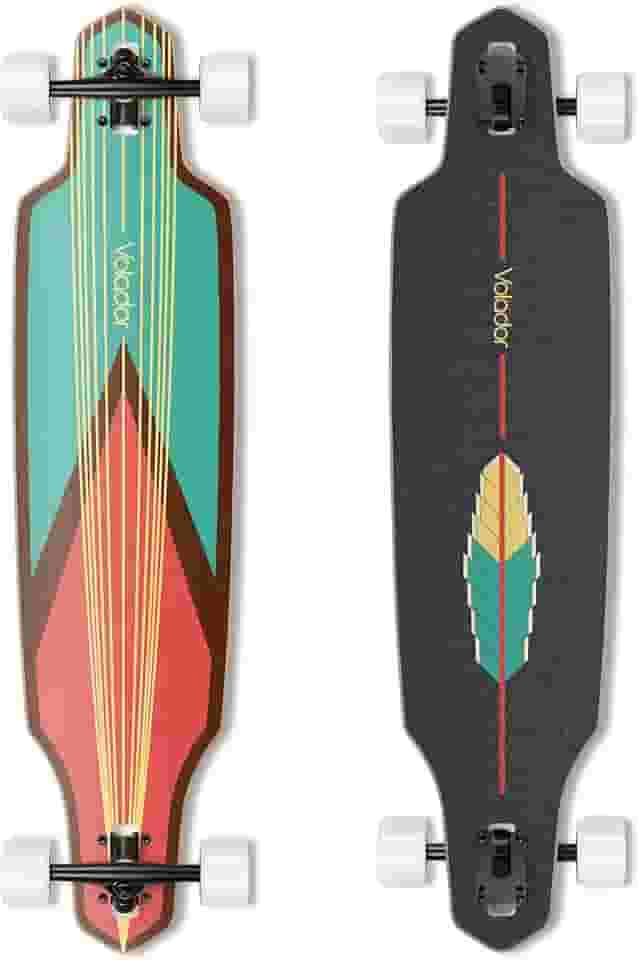 VOLADOR Urban Freeride Pro Longboard Cruiser 101,6 cm | Deck de madeira de bordo canadense e caminhão Kingpin reverso forjado | Configuração completa de longboard drop through para deslocamento urbano
