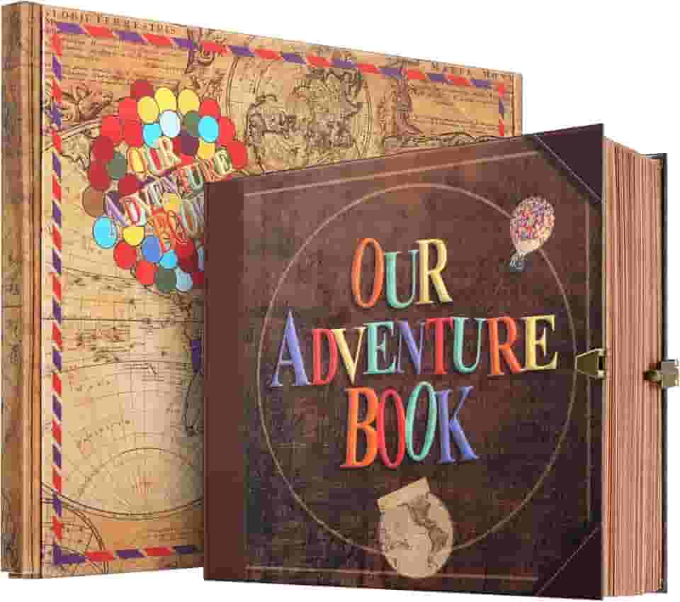 nosso livro de aventura álbum de fotos álbum de diário de viagem, capa em relevo estilo retrô, kit de livro de fotos para casais, livro de memórias para aniversário de casamento, pr