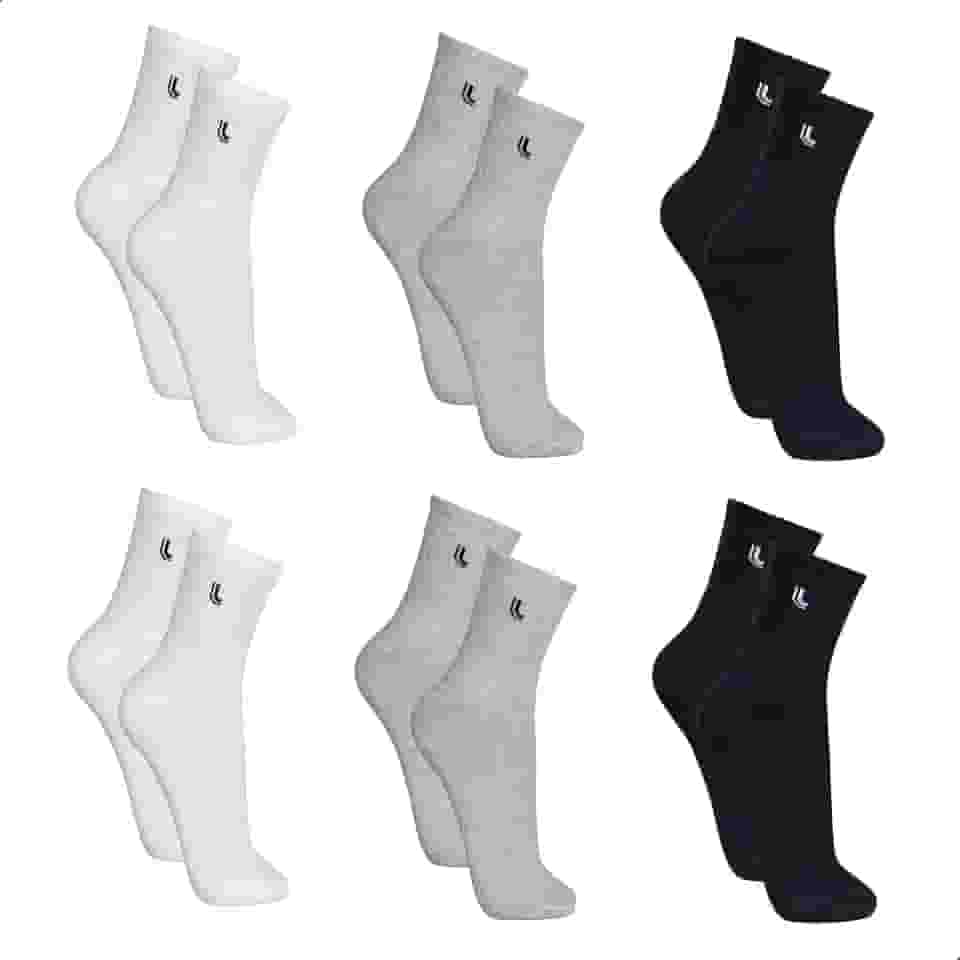 Kit 6 Pares de Meia Lupo Cano Médio Atoalhada Punho Canelado