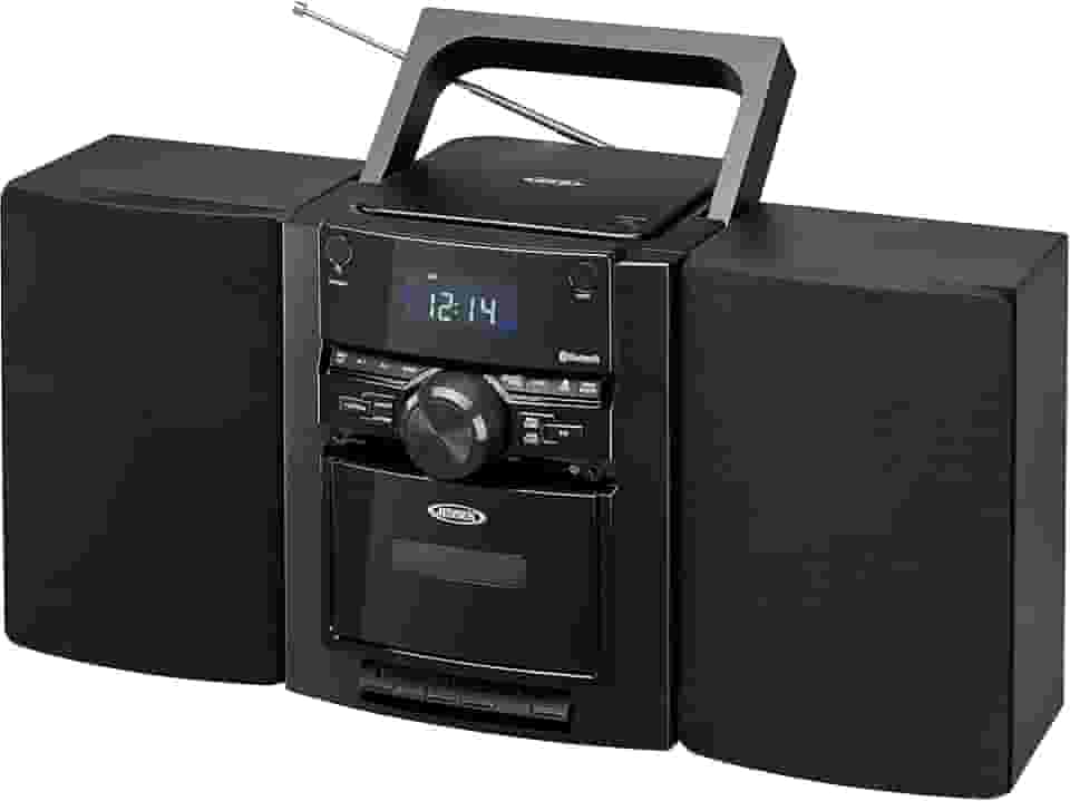 JENSEN CD-785 Sistema de música de CD portátil Bluetooth com leitor de fitas cassete e rádio AM/FM, CD-785