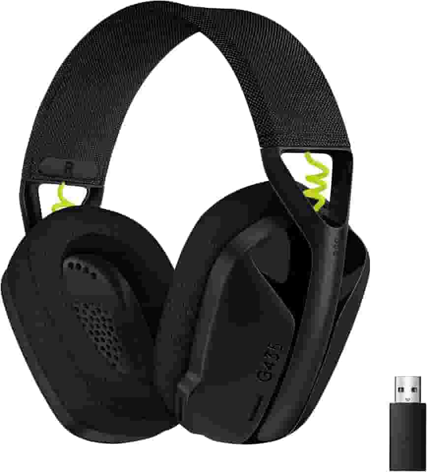 Headset Gamer Sem Fio Logitech G435 LIGHTSPEED, Conexão USB e Bluetooth, Design Leve e Confortável, Microfone Embutido, Bateria de até 18h - Compatível com Dolby Atmos, PC, PS4, PS5, Mobile – Preto