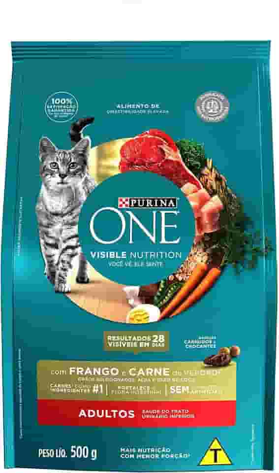 Ração Gatos Adultos PURINA ONE Frango e Carne 500g
