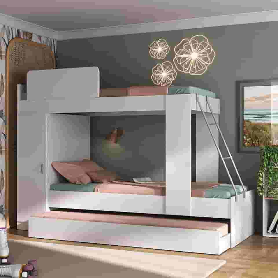 Treliche Multimóveis para colchão 188x78cm Branco/Fumê