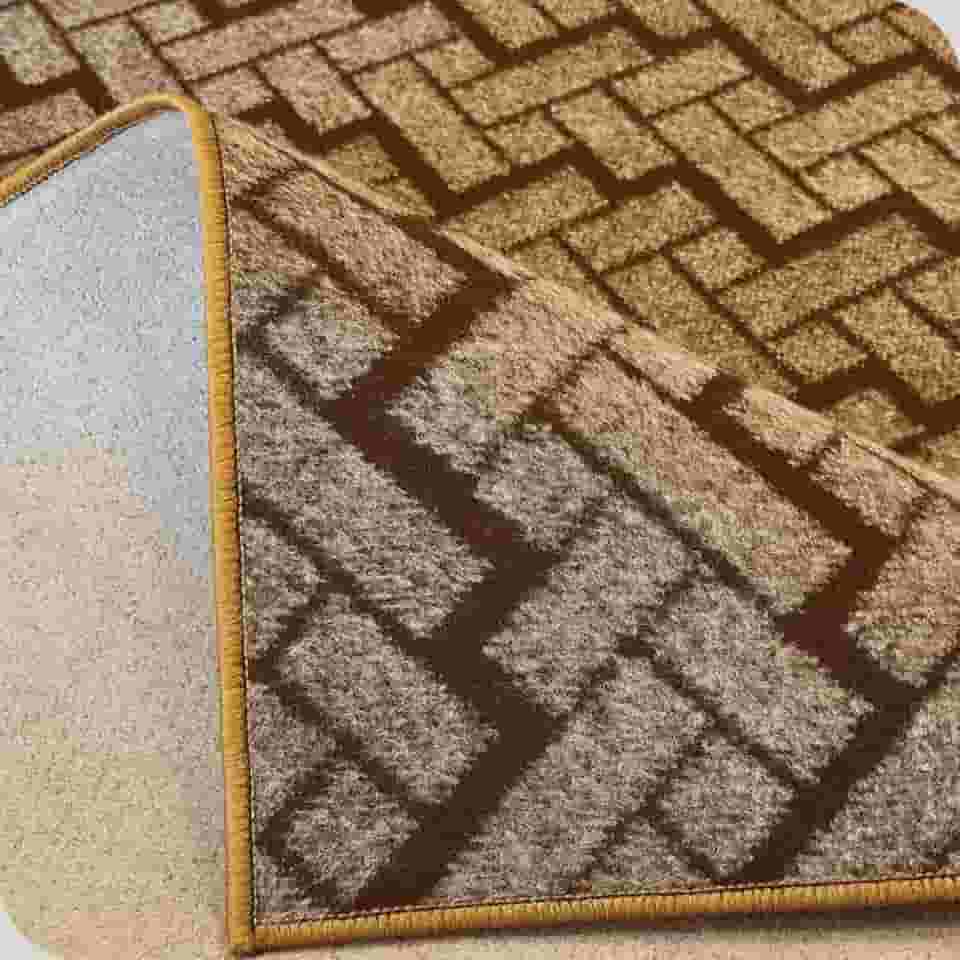 Tapete Para Sala Quarto Marrom 1,00 X 1,50m Pequeno Feltro Macio