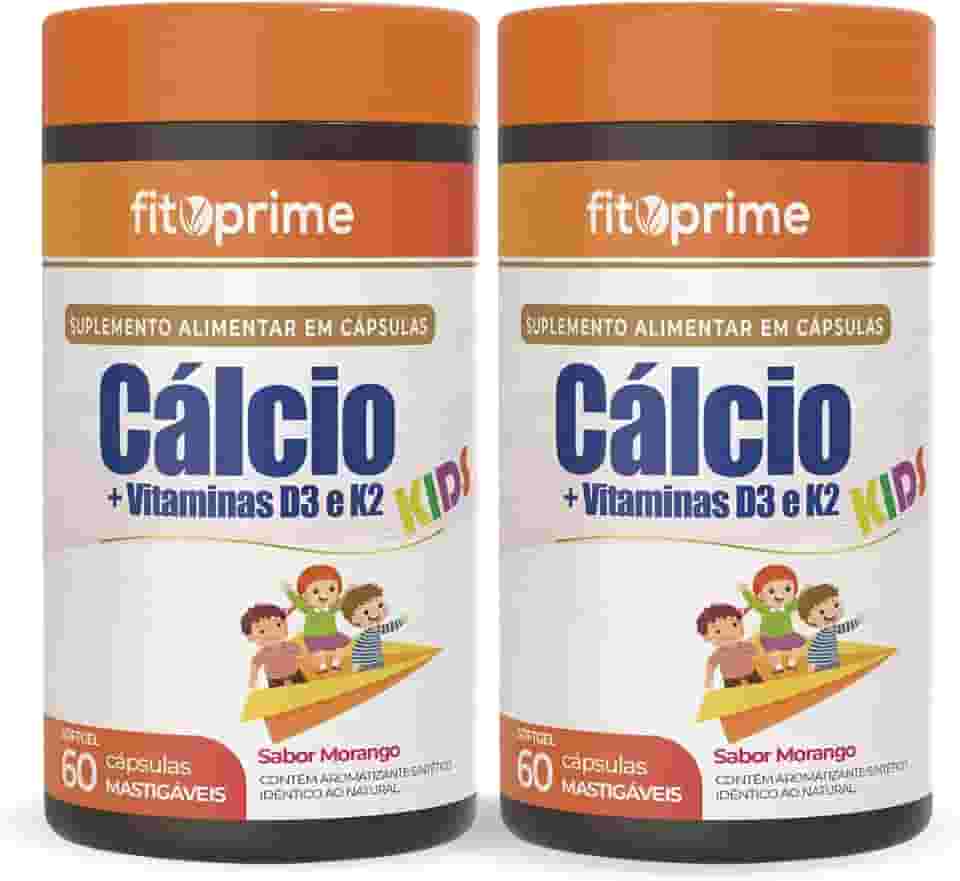 Kit 2x Cálcio + Vitaminas D3 e K2 Kids Criança
