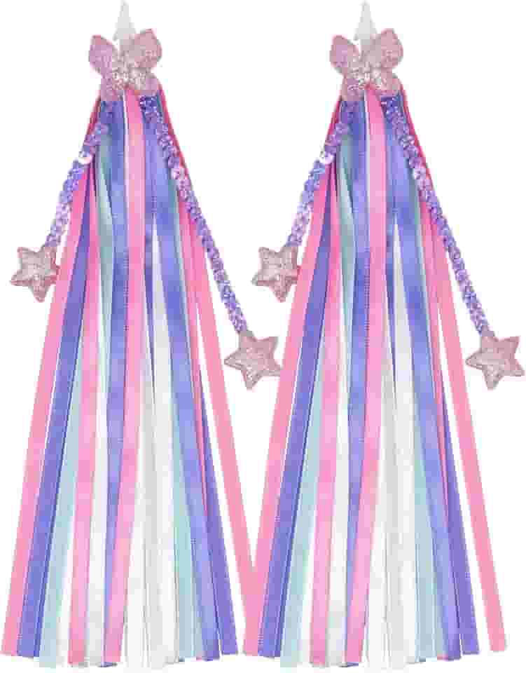 1 par de serpentinas de bicicleta, borlas de bicicleta infantil, fitas coloridas para guidão de bicicleta, acessórios de bicicleta para meninas e meninos