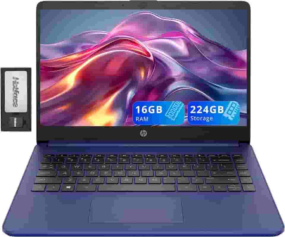 HP Laptop Stream Micro-Edge Hd Touchscreen De 14", Intel Celeron N4020, 16 Gb Ram, 224 Armazenamento (64 Emc E 160 Docking Station), 1 Ano Office 365, Webcam, Wi-Fi 5, Bluetooth, Windows 11, Azul