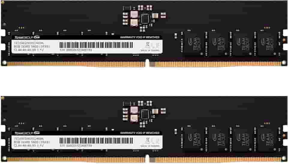 TEAMGROUP Kit Elite DDR5 16GB (2x8GB) 5600Mhz PC5-44800 CL46 Non-ECC Unbuffered UDIMM 288 pinos PC Desktop Memory Module Ram suporta Intel e AMD TED516G5600C46DC01