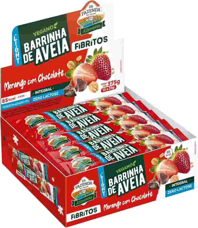 Biosoft Barrinha De Aveia - Light Morango com Chocolate 25g. Display com 15 unidades