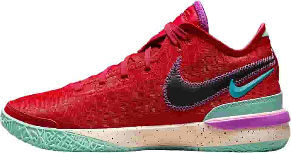 Tênis de basquete Lebron NXXT Gen (DR8784-600, Track Red/Teal Nebula/Emerald Rise/Preto)