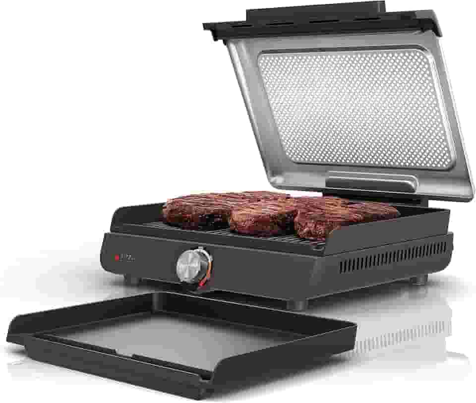 Ninja Sizzle Smokeless Indoor Grill 127V – Sem Fumaça, Antiaderente, Até 260°C, Fácil de Limpar.