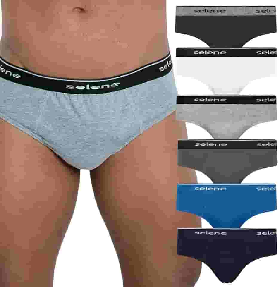 Kit 6 Cuecas Slip Algodão Elástico Boxer Selene Algodão Masculino Adulto