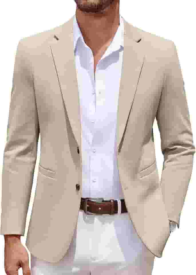 Blazer masculino casual de malha com dois botões e jaqueta esportiva leve