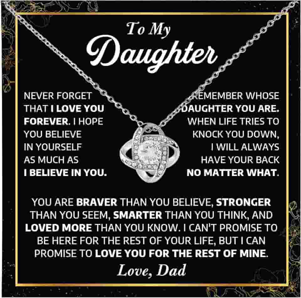 Presentes de filha do pai, para minha filha colar do pai, colar de filha, colar de nó de amor, colar de pai e filha, presente de aniversário, presente para minha filha, presente de Natal para filha do