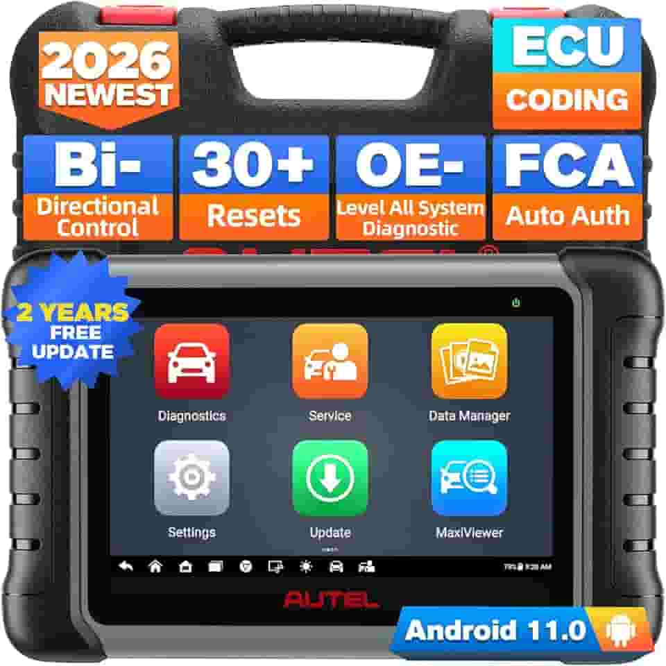 Autel Scanner MP808S Ferramenta de digitalização bidirecional: 2022 mais recente atualizado de scanner automotivo MP808/MP808BT/ MK808, codificação ECU, teste ativo, serviço 30 Plus, todos os diagnósticos do sistema, funciona com MV105/MV108