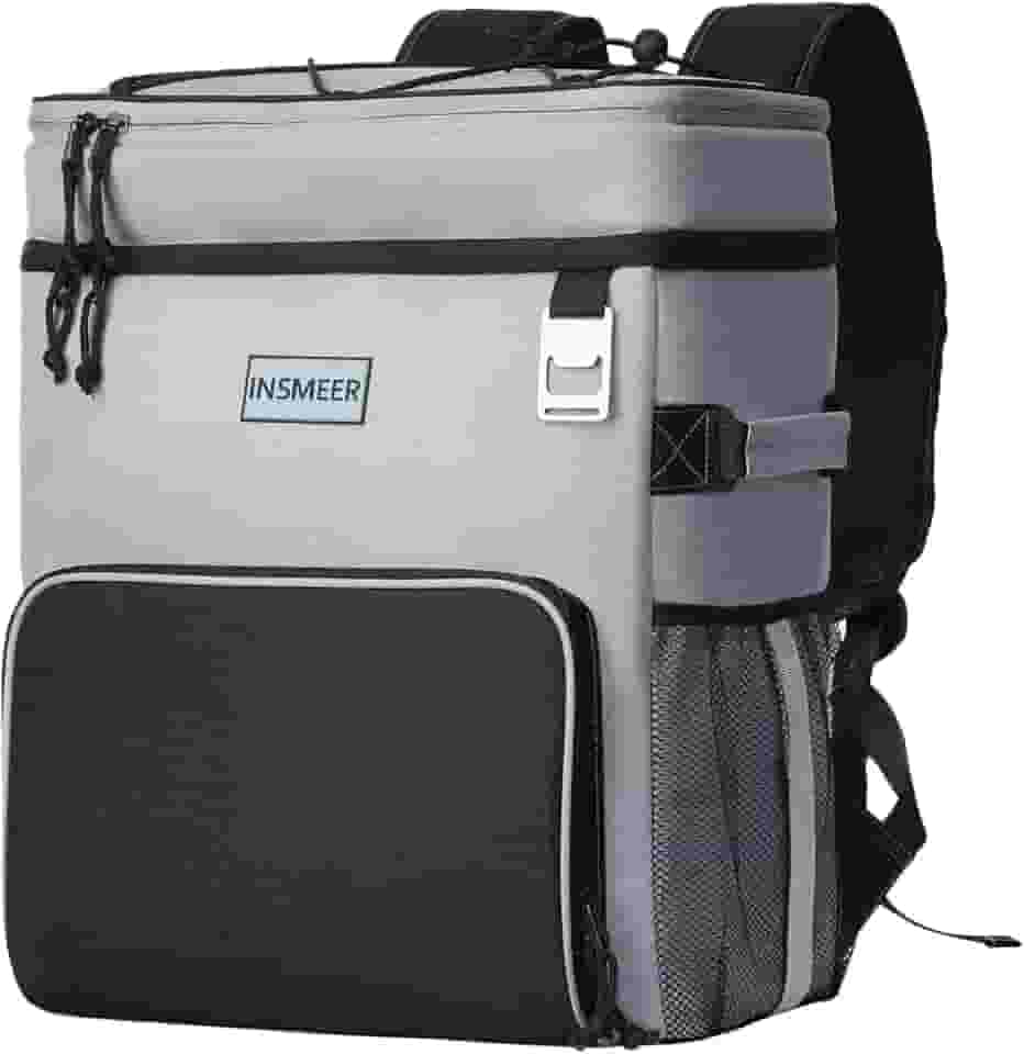 INSMEER Mochila térmica, refrigerador de praia isolado grande refrigerador de acampamento macio à prova de vazamento