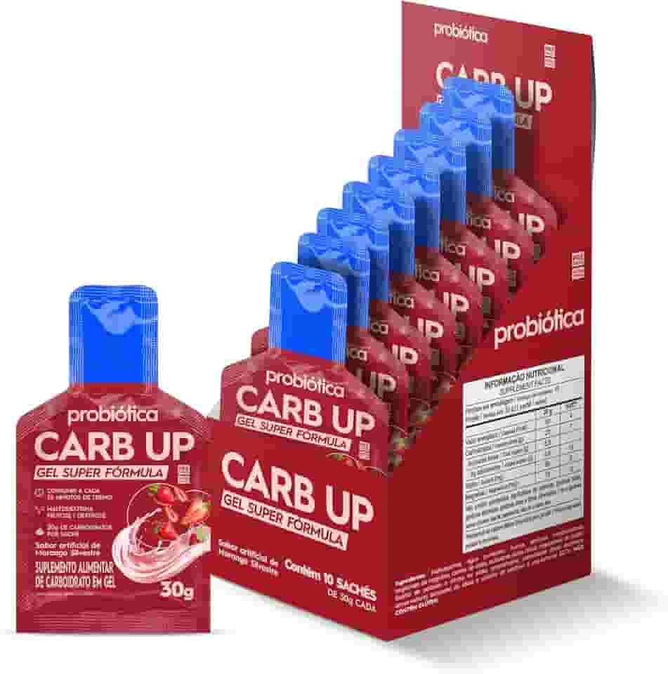 Probiótica Carb Up Gel Super Fórmula Morango Silvestre 10 Sachês 30G