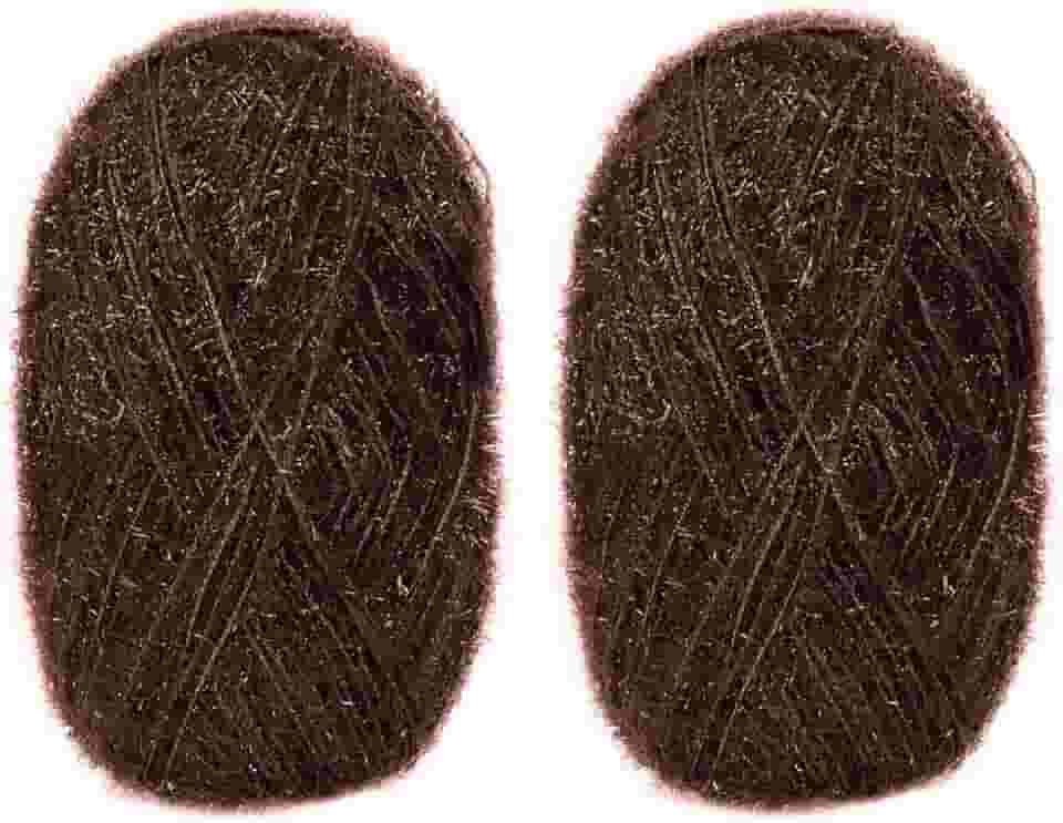 CAMAL Fio de poliéster para panos de prato para suprimentos de crochê, fio de tricô colorido brilhante para panos de prato, artesanato DIY, 2 pacotes 109 jardas por novelo (café)