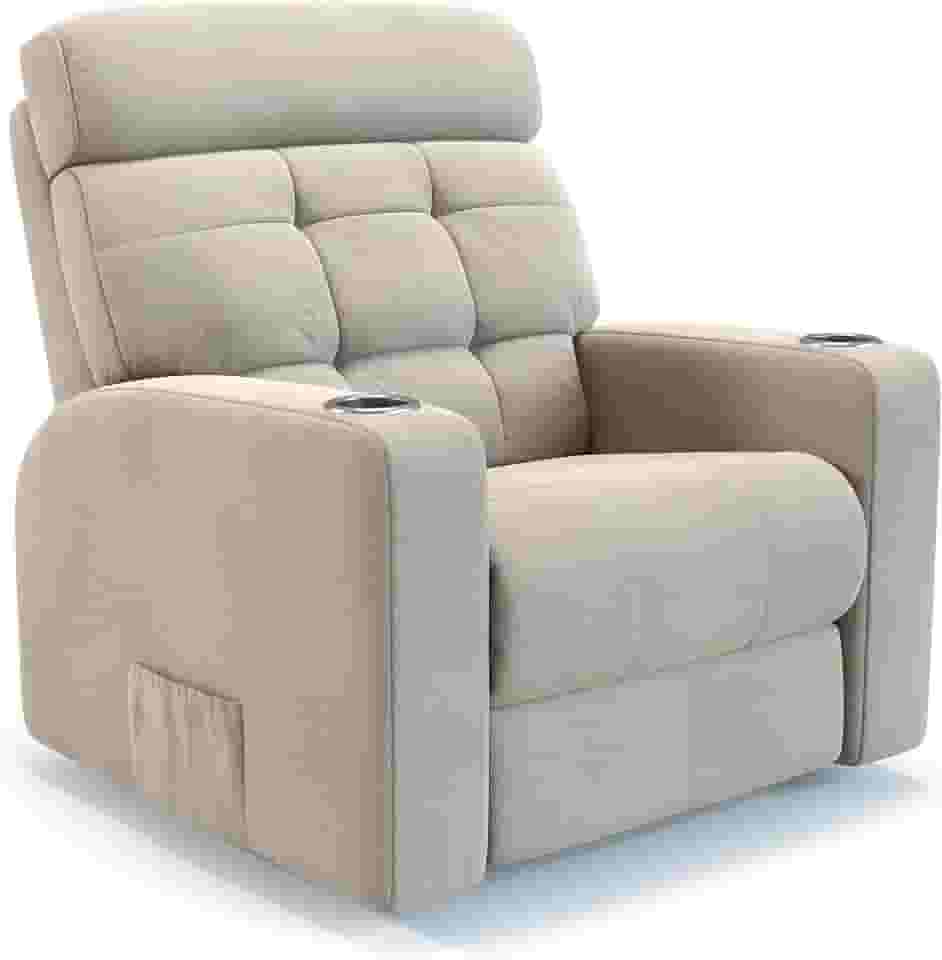 Poltrona do Papai Reclinável Elétrica em Linho com Massageador - Modelo Nina Damie (Bege)